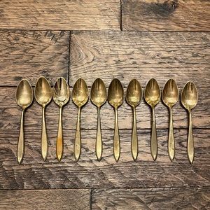 Vintage Dirigold Dirilyte Gold Teaspoons (10)